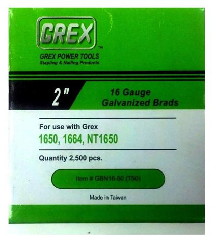 Picture of GREX Galvanized Brad Nailsfor 16 Gauge (2" Length)