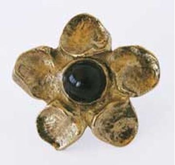 Picture of 2" Jewel Tones Flower Design Knob with Stones (BLK)