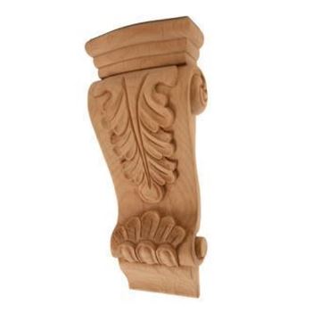 Picture of Unfinished Low Profile Acanthus Corbel Red Oak (Corbel-A-7-RO)