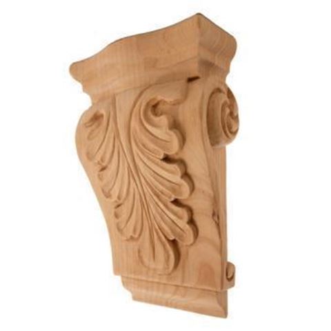 Picture of Unfinished Low Profile Acanthus Corbel Alder (CORBEL-A-11-AL)