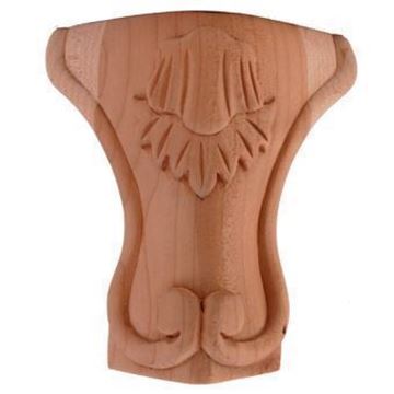 Picture of Unfinished Leg Carved Acanthus Alder (LEG-2-ALD)