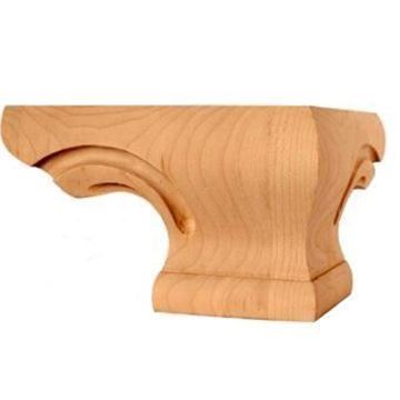 Picture of Unfinished Pedestal Foot Corner Red Oak (PED-C-RO)