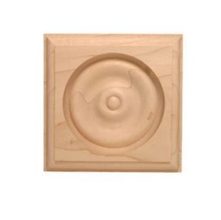 Picture of Unfinished Rosette 3-3/4" x 3-3/4" x 1" Red Oak (R-8-RO)