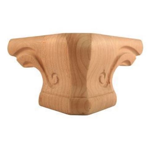 Picture of Unfinished Rounded Ped Foot Corner Alder(PED-3-CR-ALD)