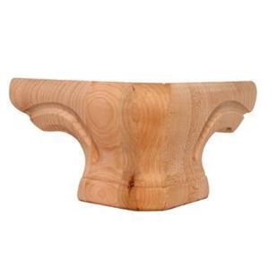 Picture of Unfinished Rounded Pedestal Foot Corner Red Oak (PED-CR-RO)