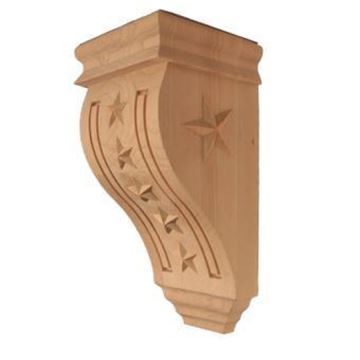 Picture of Unfinished Small Patriotic Corbel Rubberwood (CORB-USA-1-RW)