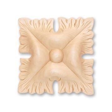 Picture of Handcarved Rosette Whitewood (321WW)