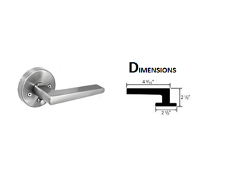 Picture of 2-1/2" x 2-1/2" Atlas Passage Entry Lever Lock set (Reversible)